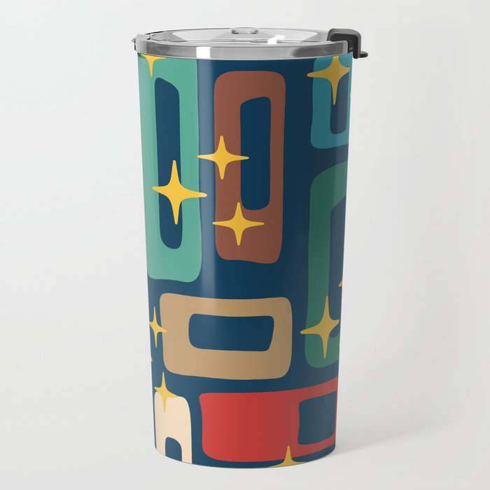 Retro Mid Century Modern Abstract Pattern 221 Travel Mug Gallery Image 2