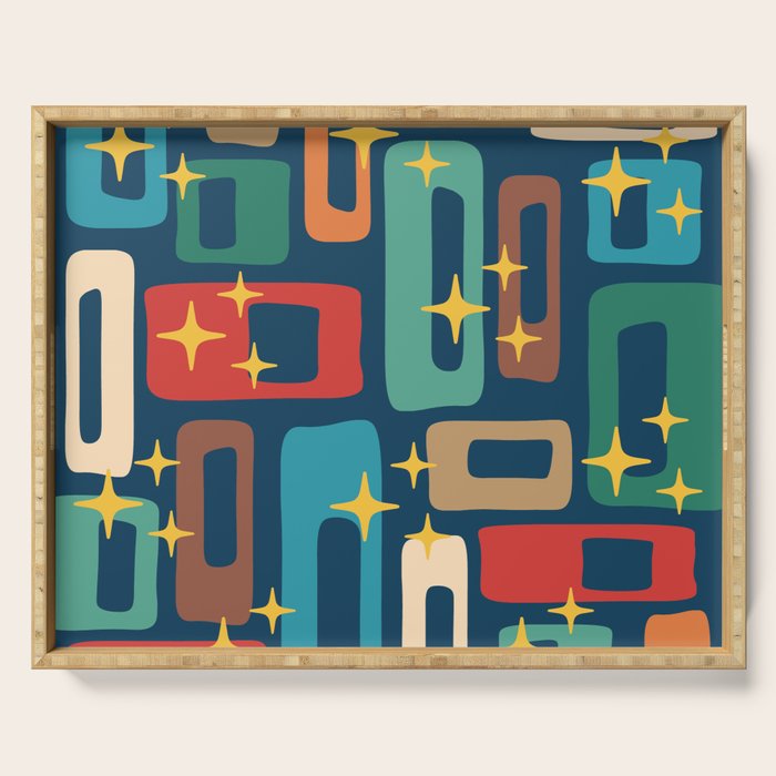 Retro Mid Century Modern Abstract Pattern 221 Serving Tray Gallery Image 1