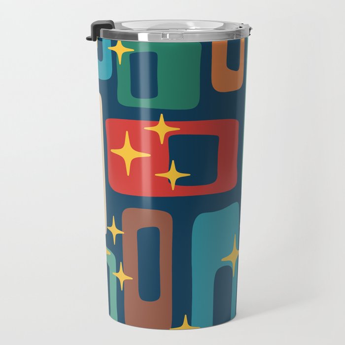 Retro Mid Century Modern Abstract Pattern 221 Travel Mug Gallery Image 3