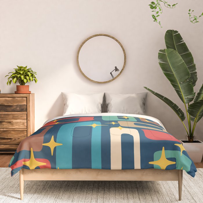 Retro Mid Century Modern Abstract Pattern 221 Comforter Gallery Image 3