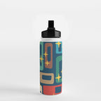 Retro Mid Century Modern Abstract Pattern 221 Water Bottle Gallery Image 2