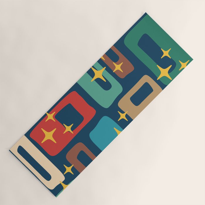 Retro Mid Century Modern Abstract Pattern 221 Yoga Mat Gallery Image 1