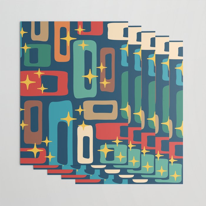 Retro Mid Century Modern Abstract Pattern 221 Wrapping Paper Gallery Image 3