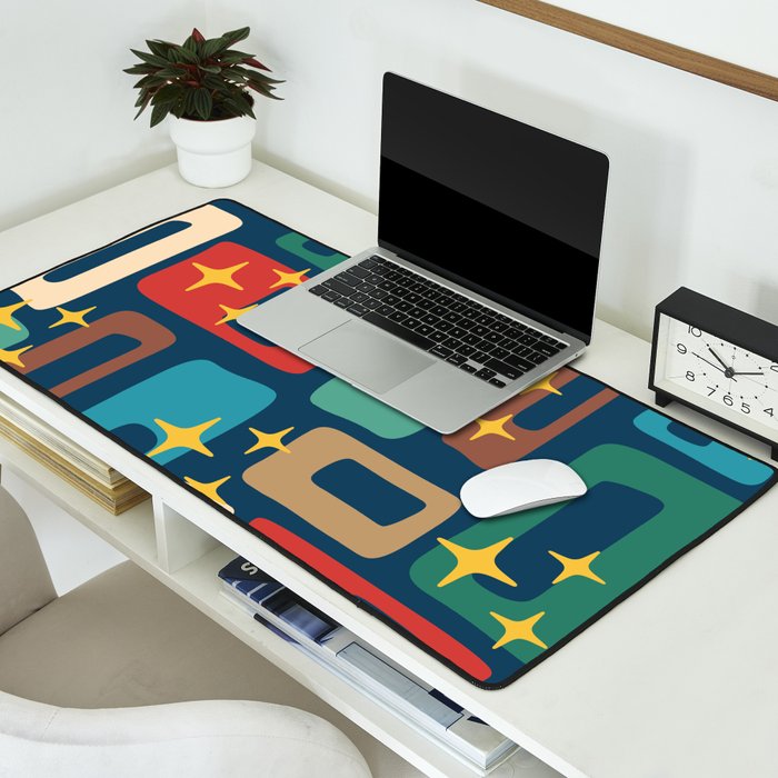 Retro Mid Century Modern Abstract Pattern 221 Desk Mat Gallery Image 2