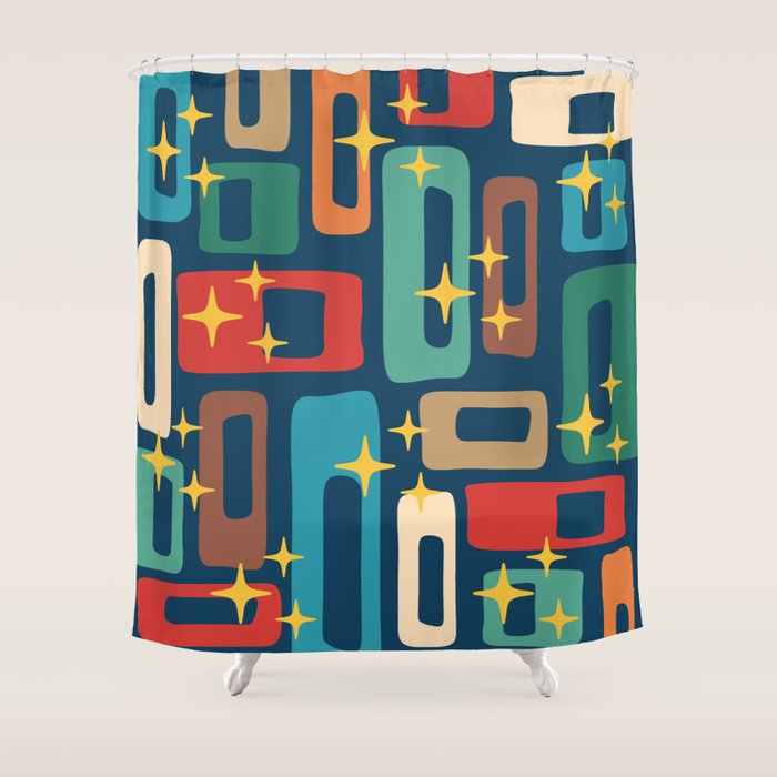 Retro Mid Century Modern Abstract Pattern 221 Shower Curtain Gallery Image 1