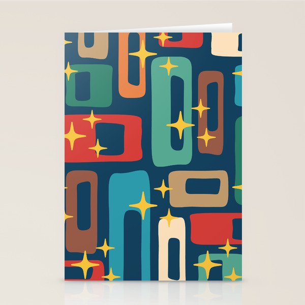 Retro Mid Century Modern Abstract Pattern 221 Stationery Card Gallery Image 2