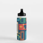 Retro Mid Century Modern Abstract Pattern 221 Water Bottle Gallery Image 3