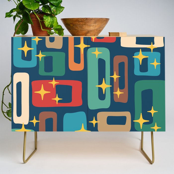 Retro Mid Century Modern Abstract Pattern 221 Credenza Gallery Image 1