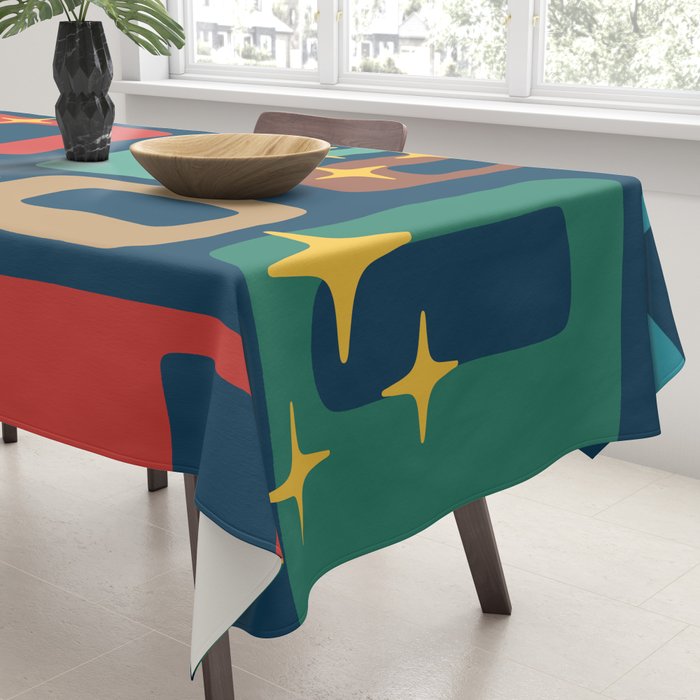 Retro Mid Century Modern Abstract Pattern 221 Tablecloth Gallery Image 3