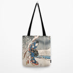 Japanese Vintage Kunisada Hiroshige Snowy Landscape Tote Bag Gallery Image 2