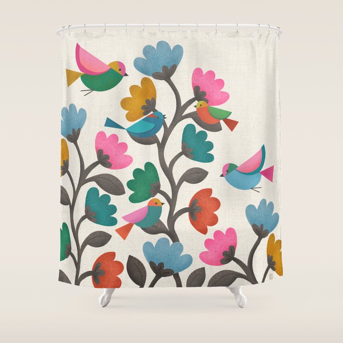 Birds & Blossoms Shower Curtain Gallery Image 1