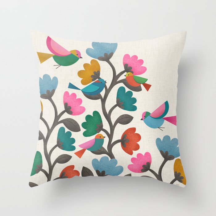 Birds & Blossoms Throw Pillow Gallery Image 6