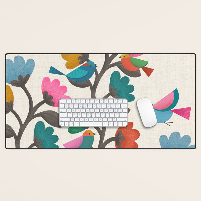 Birds & Blossoms Desk Mat Gallery Image 1