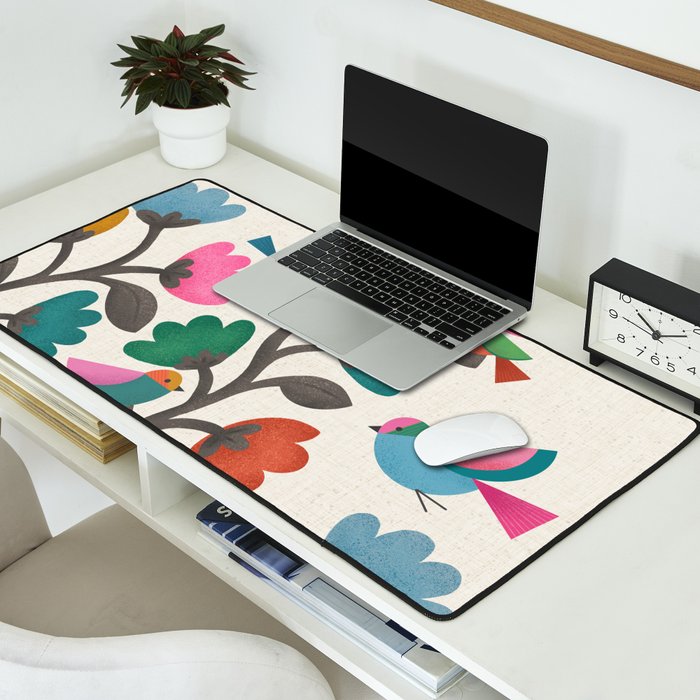 Birds & Blossoms Desk Mat Gallery Image 2