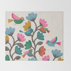 Birds & Blossoms Throw Blanket Gallery Image 2