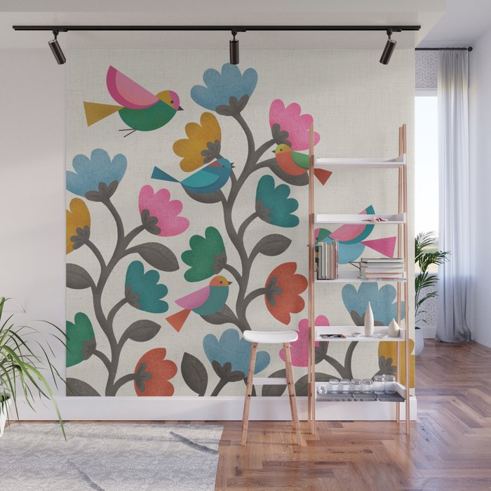 Birds & Blossoms Wall Mural Gallery Image 1