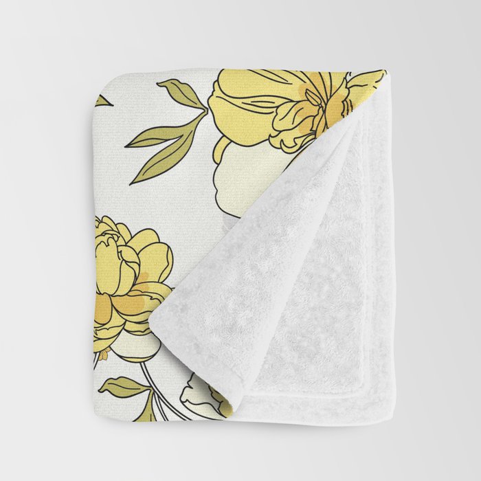 Luxurious pattern with yellow flowers Throw Blanket Gallery Image 3