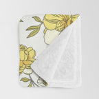 Luxurious pattern with yellow flowers Throw Blanket Gallery Image 3