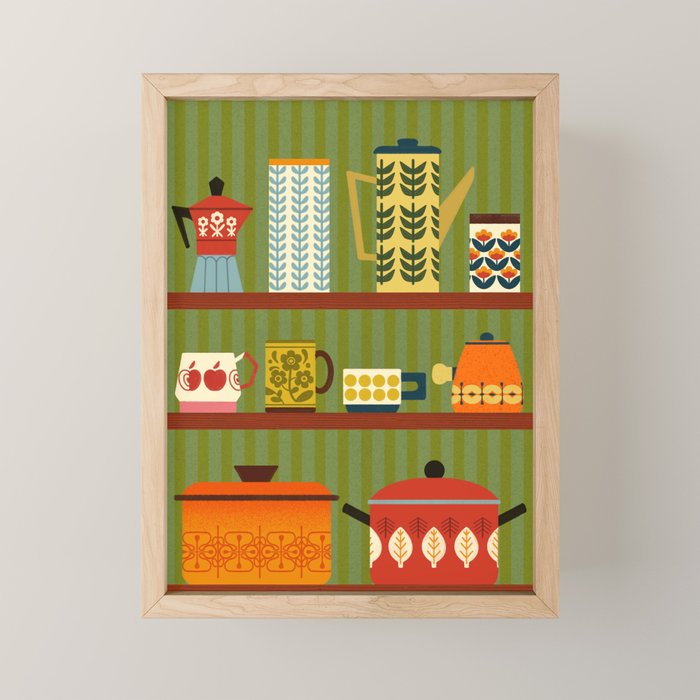 Retro 70s Kitchen Curios Mini Art Print Gallery Image 1
