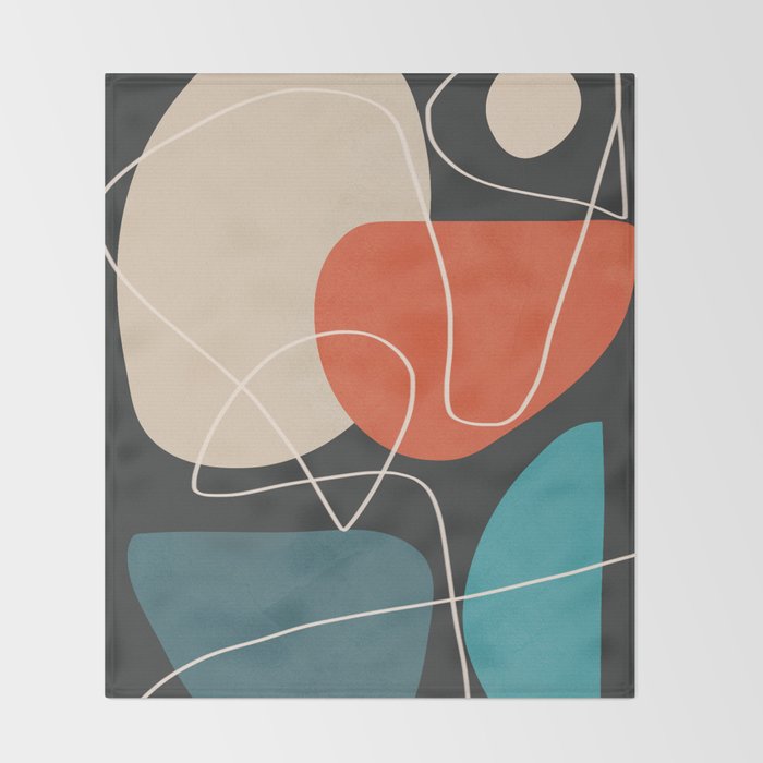 Minimal Colorful Abstract Shapes 12 Throw Blanket Gallery Image 2
