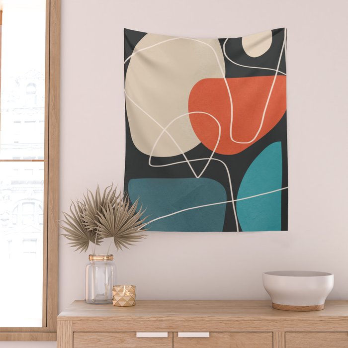Minimal Colorful Abstract Shapes 12 Wall Tapestry Gallery Image 2
