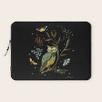 Moonlit Owl and Fluttering Moths Laptop Sleeve Gallery Image 1