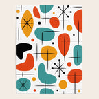 Retro Mid Century Modern Atomic Starburst Pattern Poster Gallery Image 4