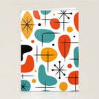 Retro Mid Century Modern Atomic Starburst Pattern Stationery Card Gallery Image 2