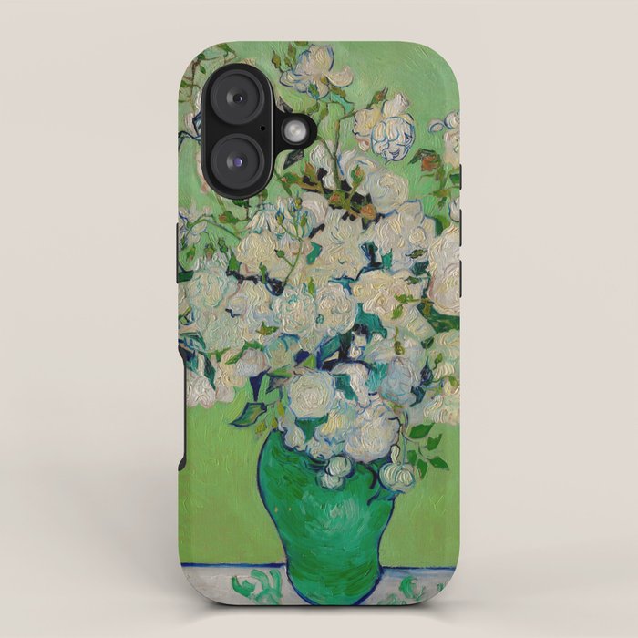 White Rose In A Vase Vincent van Gogh 1890 Oil on Canvas Still Life With Floral Arrangement iPhone Case Gallery Image 1