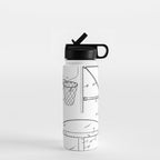 Basketball Net Patent - Basketball Fan Coach Player Art - White Water Bottle Gallery Image 1