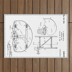 Basketball Net Patent - Basketball Fan Coach Player Art - White Outdoor Rug Gallery Image 1