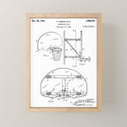 Basketball Net Patent - Basketball Fan Coach Player Art - White Mini Art Print Gallery Image 1