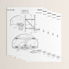 Basketball Net Patent - Basketball Fan Coach Player Art - White Wrapping Paper Gallery Image 3