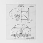 Basketball Net Patent - Basketball Fan Coach Player Art - White Throw Blanket Gallery Image 2