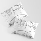 Basketball Net Patent - Basketball Fan Coach Player Art - White Pillow Sham Gallery Image 3