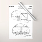 Basketball Net Patent - Basketball Fan Coach Player Art - White Wrapping Paper Gallery Image 1
