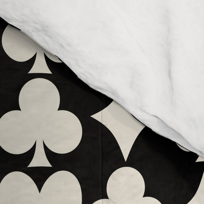 Card Suit Motifs I Black and White Comforter Gallery Image 4