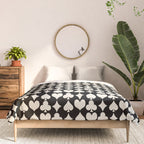 Card Suit Motifs I Black and White Comforter Gallery Image 3