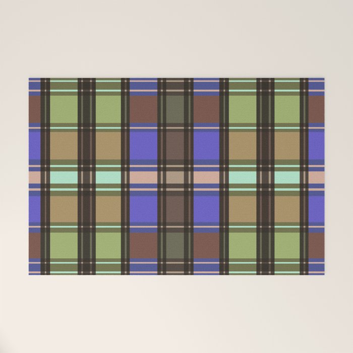 Fusion Colorful Toned Grids Welcome Mat Gallery Image 1