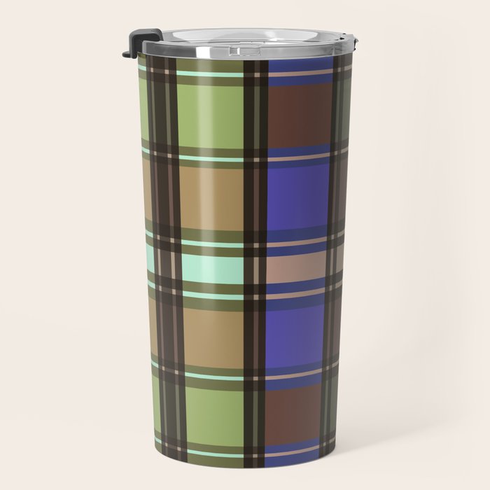 Fusion Colorful Toned Grids Travel Mug Gallery Image 3