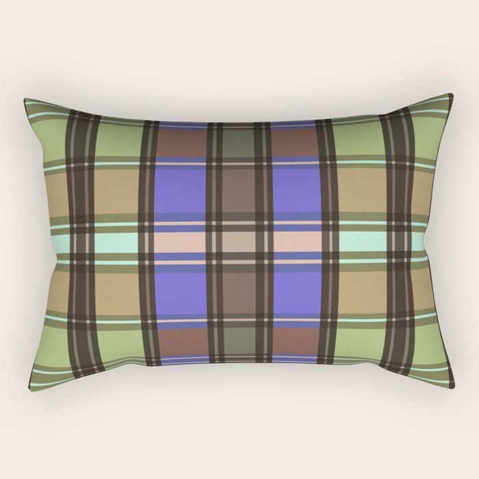 Fusion Colorful Toned Grids Rectangular Pillow Gallery Image 1