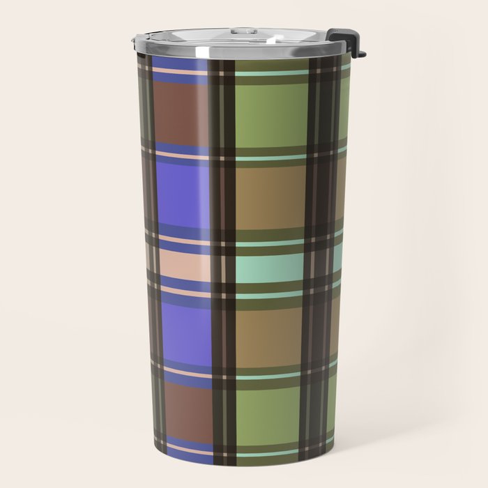 Fusion Colorful Toned Grids Travel Mug Gallery Image 2