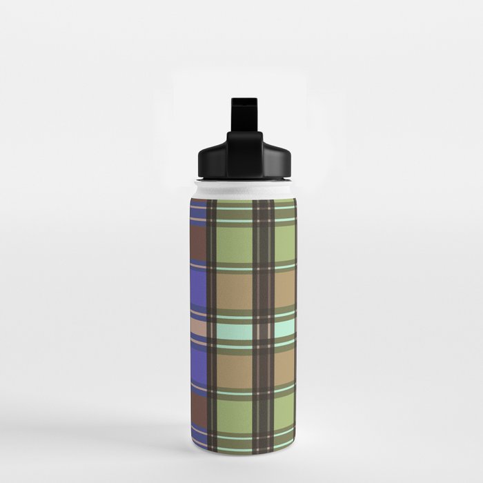 Fusion Colorful Toned Grids Water Bottle Gallery Image 2