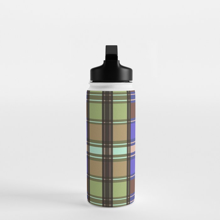 Fusion Colorful Toned Grids Water Bottle Gallery Image 3