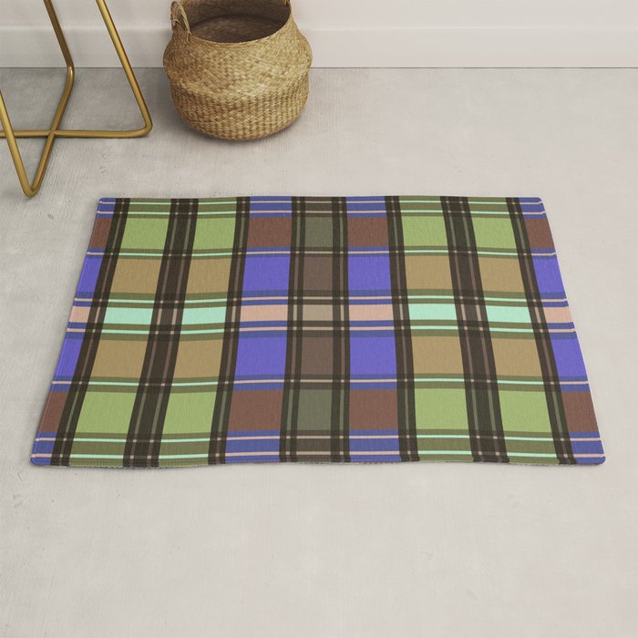 Fusion Colorful Toned Grids Rug Gallery Image 1