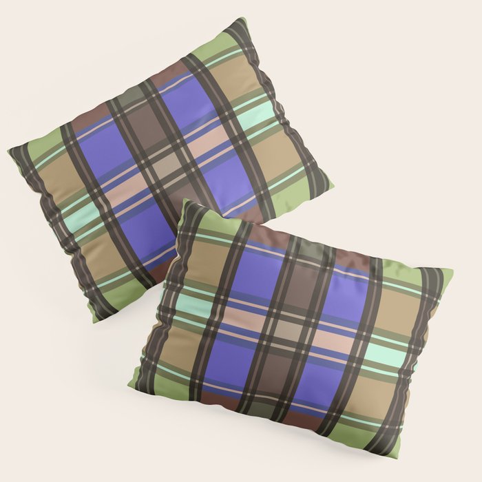 Fusion Colorful Toned Grids Pillow Sham Gallery Image 3