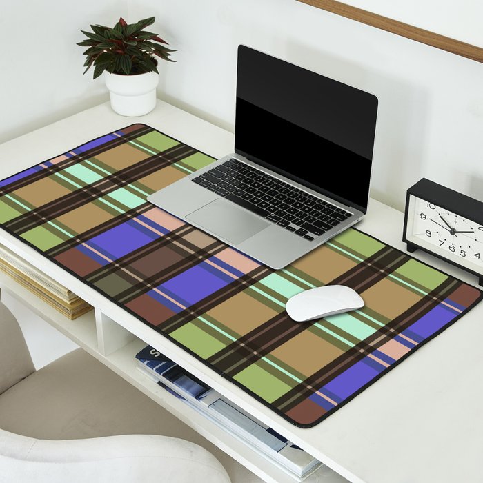 Fusion Colorful Toned Grids Desk Mat Gallery Image 2