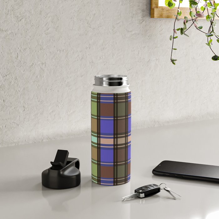 Fusion Colorful Toned Grids Water Bottle Gallery Image 4