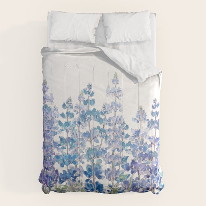 blue and purple lupin flowers horizontal  Comforter Gallery Image 6