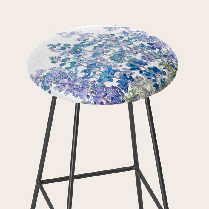 blue and purple lupin flowers horizontal  Stool Gallery Image 2